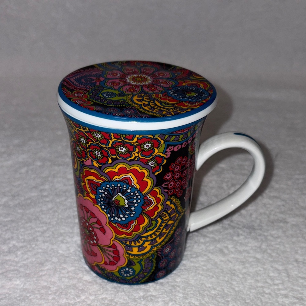 Vera Bradley Floral Mug with Lid - Multicolor symphony in hue